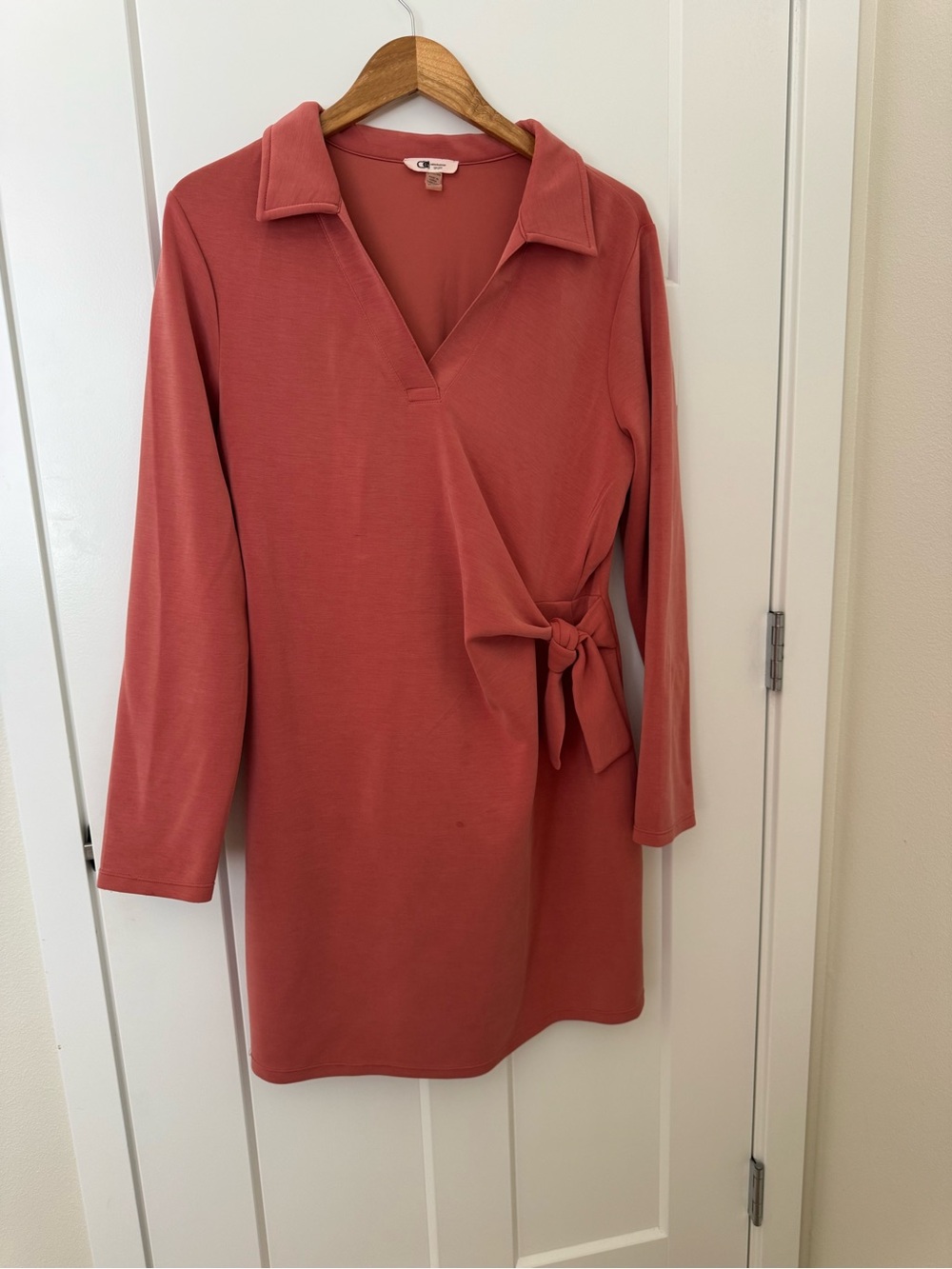 Cable & Gauge Dusty Rose Wrap Tie Long Sleeve Dress